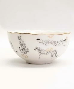 CERAMIC CHEETAH BOWLS, SET OF 3 Disc
