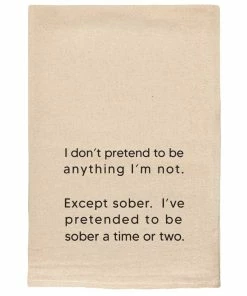 EXCEPT SOBER NATURAL TEA TOWEL