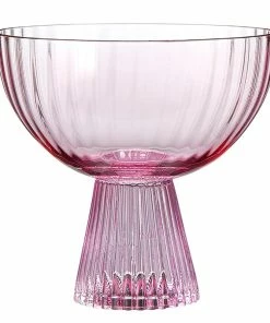PINK BEVELED COUPE GLASS