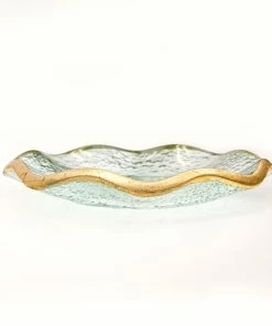 AUSTRIA GLASS TRINKET DISH, GOLD
