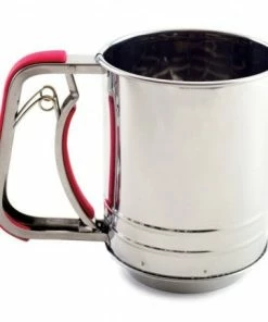 3 CUP FLOUR SIFTER, STAINLESS STEEL