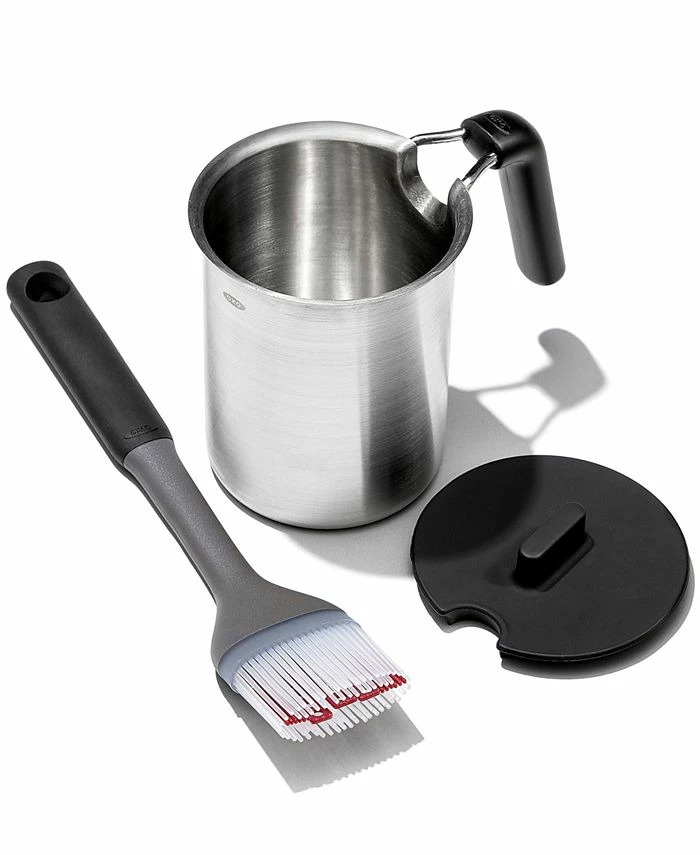 OXO GRILLING BASTING POT AND BRUSH SET 1 OXO GRILLING BASTING POT AND BRUSH SET