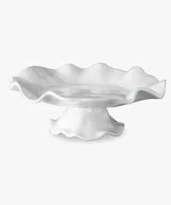 VIDA HAVANA PEDESTAL CAKE PLATE, WHITE