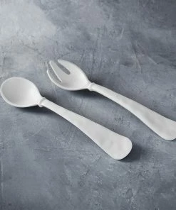 VIDA NUBE LARGE SALAD SERVERS, WHITE