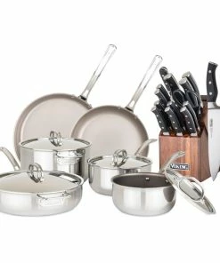 VIKING 10pc TITANIUM COOKWARE & 15pc KNIFE SET