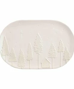 WHITE CHRISTMAS TREE PLATTER