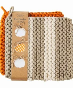 TAUPE CROCHET POT HOLDER SET