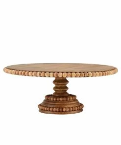 WOOD BEADED CAKE STAND