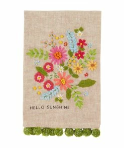 SUN EMBROIDERED FLORAL TOWEL