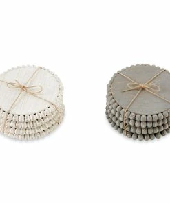 BEADED WOOD COASTER