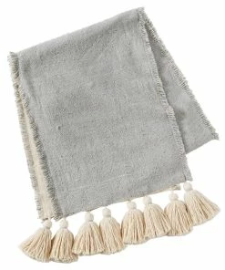 GRAY PONCHAA TABLE RUNNER