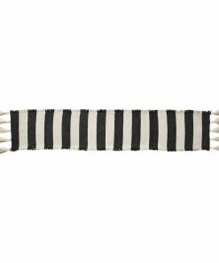 STRIPE BLACK PONCHAA TABLE RUNNER