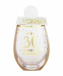 30TH BIRTHDAY WINE GLASS AND CANDLE SET