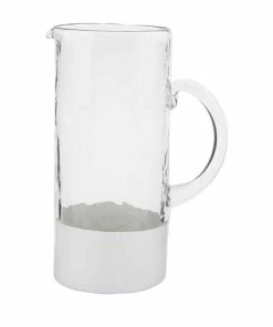 WHITE & GLASS PITCHER