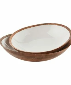 WHITE ENAMEL BOWL, LARGE