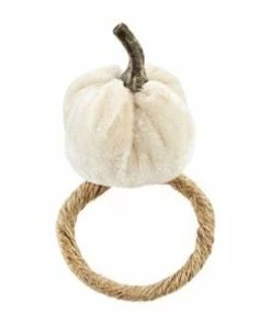 VELVET PUMPKIN NAPKIN RINGS, SET OF 4 -kitchen supplies Sales Store 49500023C