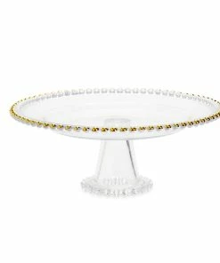 GOLDEN BEADS PEDESTAL TRAY Disc