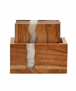 VERGLAS COASTERS WITH STAND, SET OF 4