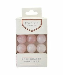 ROSE QUARTZ WINE GEMS, SET OF 6