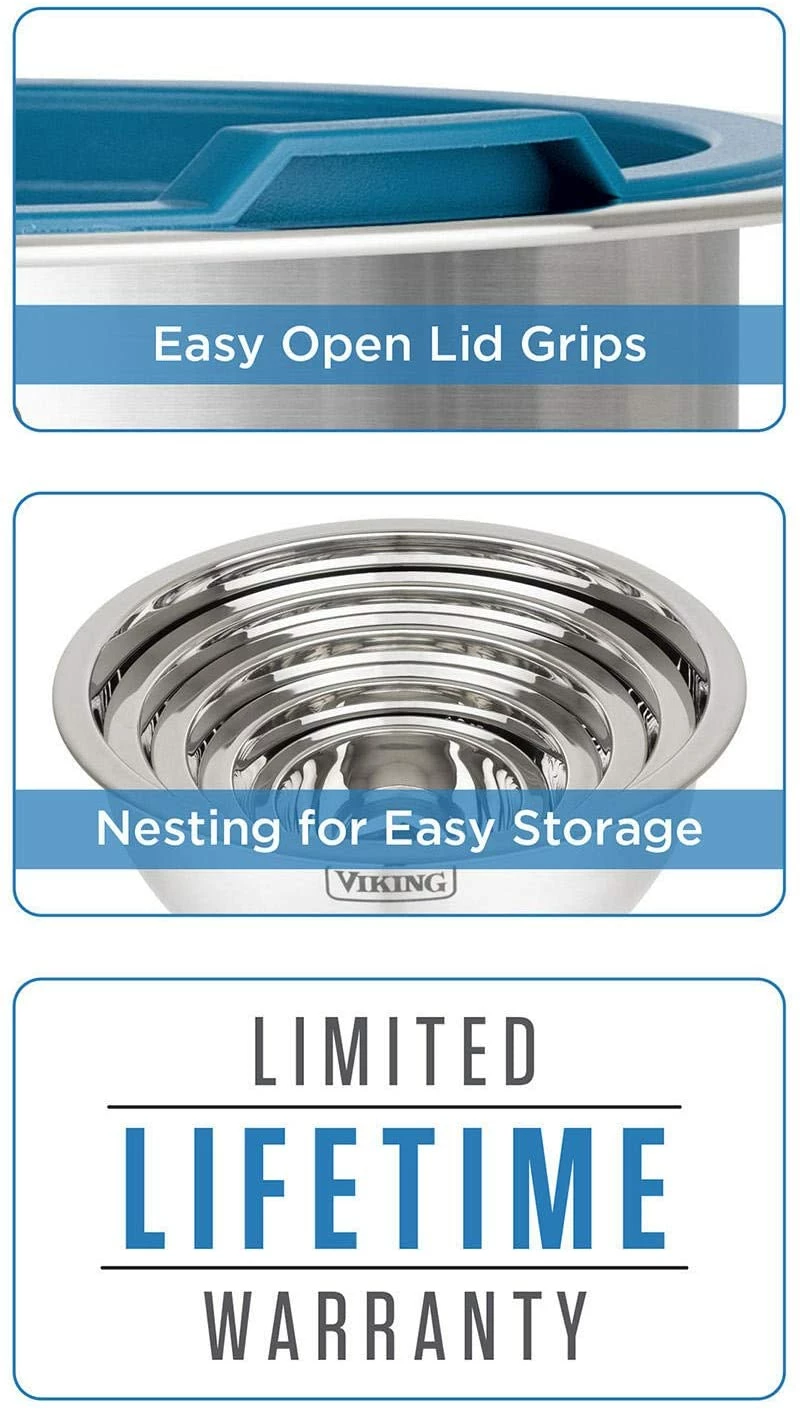 VIKING 10 PC STAINLESS MIXING BOWLS 6 VIKING 10 PC STAINLESS MIXING BOWLS - Image 6