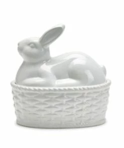 BUNNY COVERED BOX CANDY DISH Disc