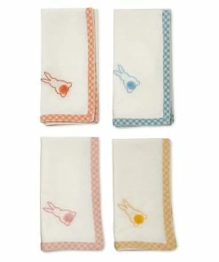 COTTONTAIL EMBROIDERED CLOTH NAPKINS, SET OF 4 Disc