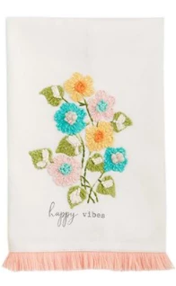 HAPPY VIBES FLORAL TOWEL