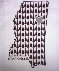 HOMETOWN HEART, HAND TOWEL, STARKVILLE- COWBELL