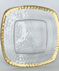 PALMER TEXTURED GLASS PLATE, GOLD