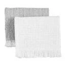 WOVEN HAND TOWEL SET, WHITE