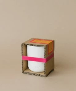 WHITE PINK MIMOSA CANDLE, 2 WICK