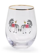 ANIMAL PARTY STEMLESS WINE GLASS, ASSORTED 4 ANIMAL PARTY STEMLESS WINE GLASS, ASSORTED - Image 4